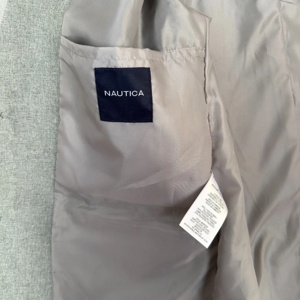 Nautica Boys Youth Blazer Jacket Gray Size 18R 2 Button Lightweight Lined NWOT